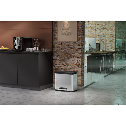 Hailo Tretabfalleimer Öko duo Plus L 47 x 43 x 34 cm (B x H x T) 1 x 17, 1 x 9l Edelstahl edelstahl