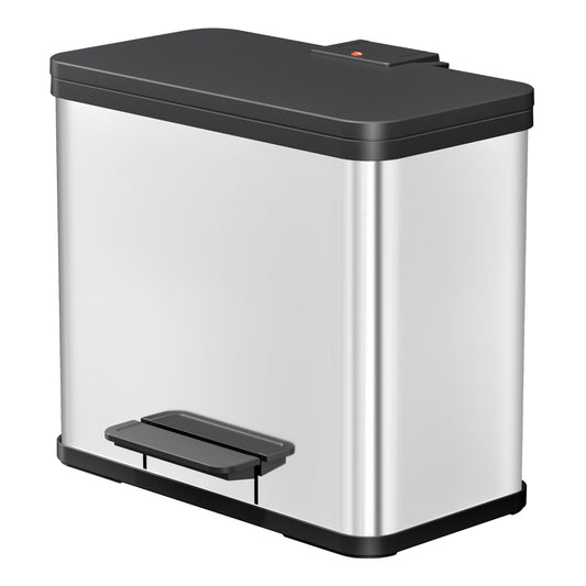 Hailo Tretabfalleimer Öko duo Plus L 47 x 43 x 34 cm (B x H x T) 1 x 17, 1 x 9l Edelstahl edelstahl