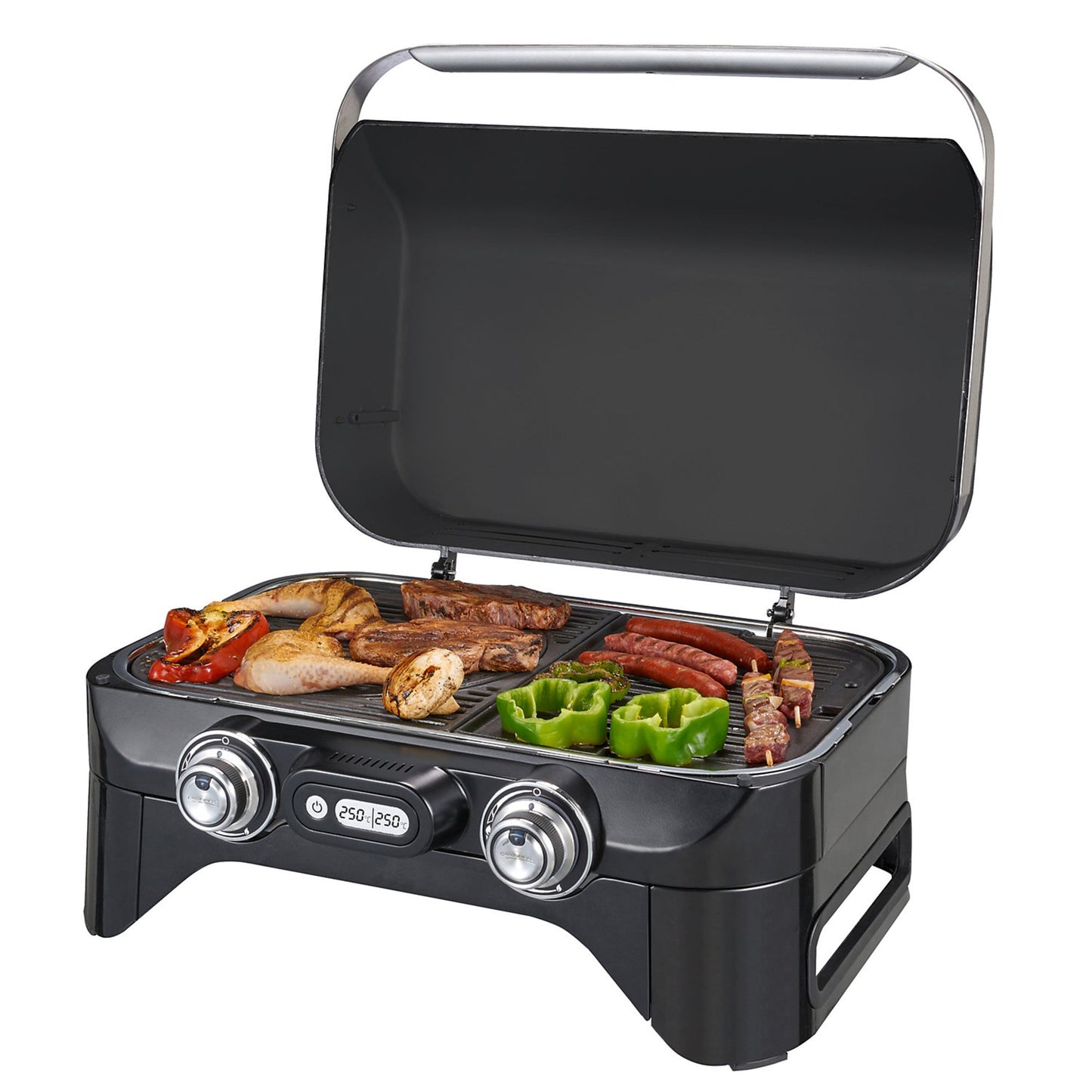 CAMPINGAZ Gasgrill Attidude 2100 EX Außenbereich offen: 65 x 73 x 69 cm, geschlossen: 65 x 36 x 52 cm (B x H x T) Butan oder Propan 360 g/h elektronisch 2 Brenner inkl. Schlauch, Druckregler (50 mbar)