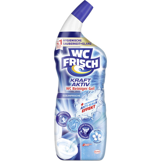 WC frisch WC-Reiniger Kraft Aktiv Ozeanfrische pH-Wert: 2,1-2,5 Flasche Plastik, 50 % recycelt 0,75l