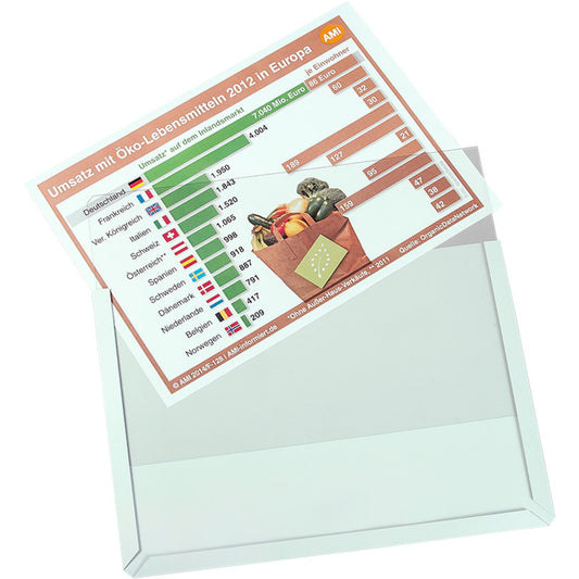 EICHNER Sichttasche DIN A4 quer Hart-PVC grau 10 St./Pack.