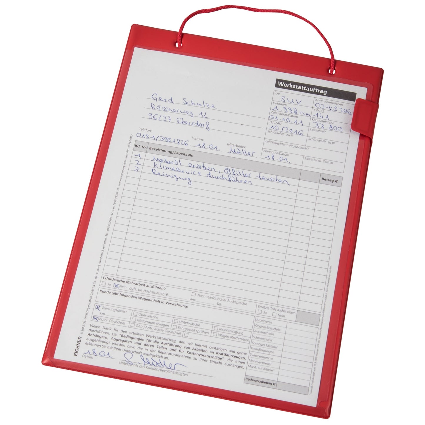 EICHNER Auftragstasche Basic DIN A4 Pappe/PVC rot