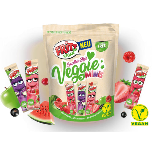 FRITT Bonbons Minis Smoothie Style Mix Erdbeer-Himbeer, Apfel-Johannisbeere, Wassermelone-Cranberry 135 g/Pack.