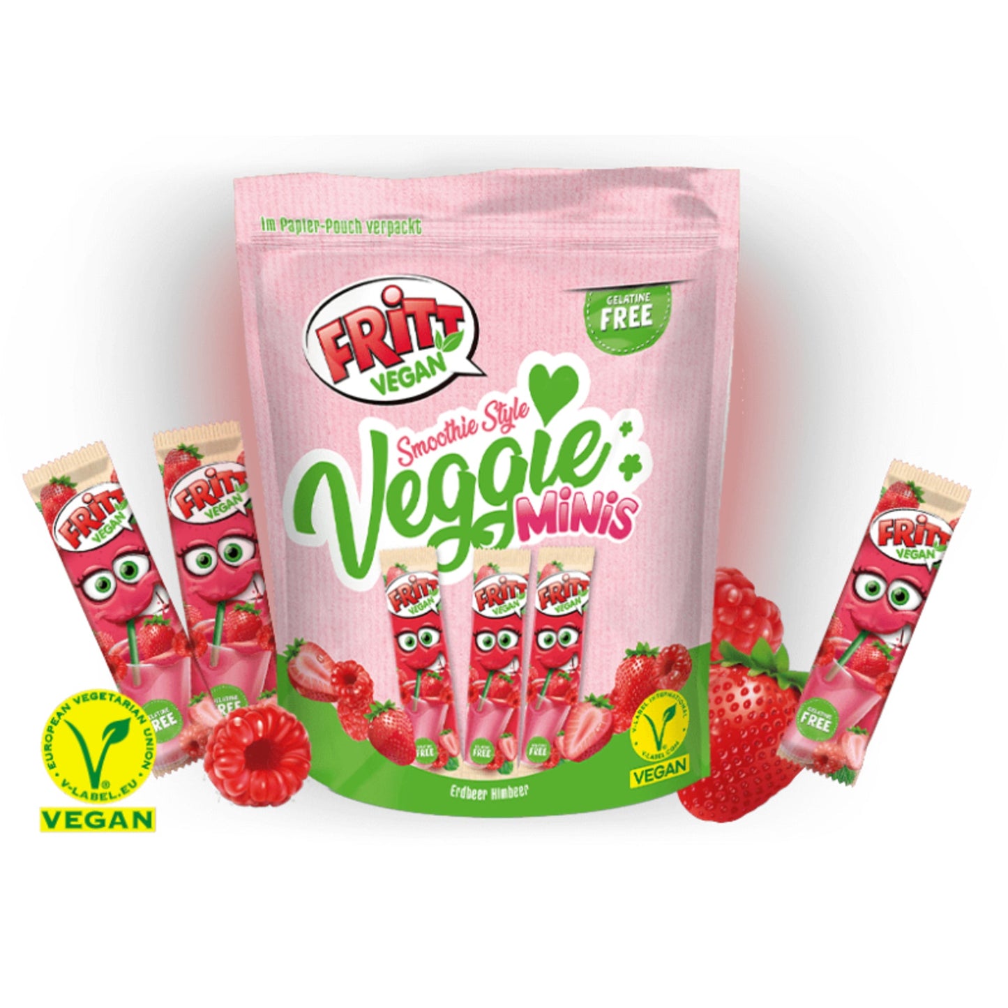 FRITT Bonbons Minis Smoothie Style Mix Erdbeer-Himbeer 135 g/Pack.