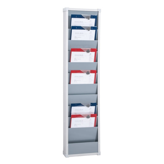 EICHNER Kartentafel 31,5 x 127,8 x 7,6 cm (B x H x T) DIN A4 10 Fächer Kunststoff weiß