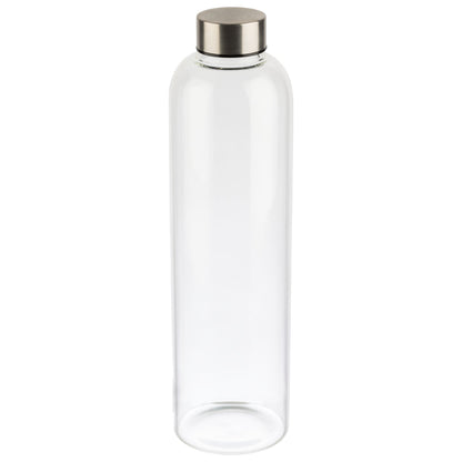 APS Trinkflasche EVERFILL 1l Borosilikatglas/Edelstahl 18/8/Silikon/Polypropylen transparent