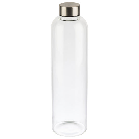 APS Trinkflasche EVERFILL 1l Borosilikatglas/Edelstahl 18/8/Silikon/Polypropylen transparent