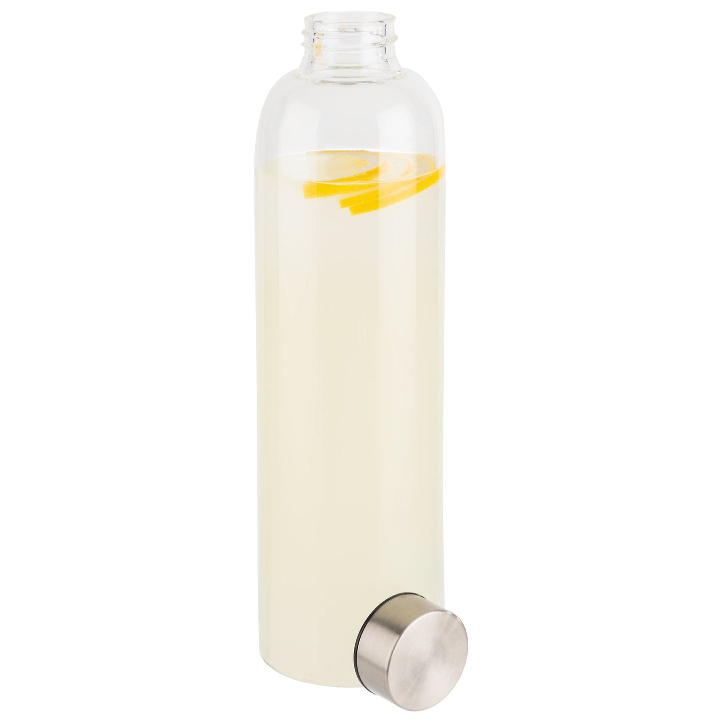APS Trinkflasche EVERFILL 1l Borosilikatglas/Edelstahl 18/8/Silikon/Polypropylen transparent
