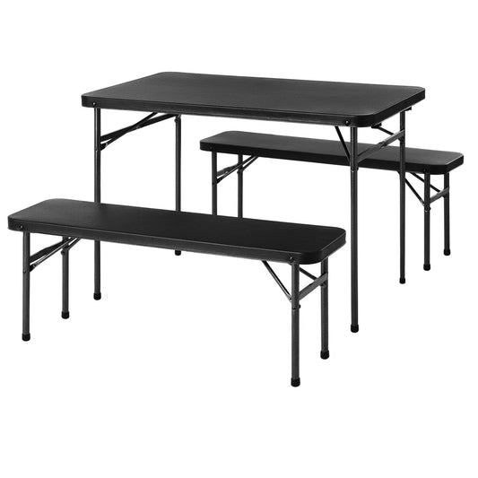 Campingsitzgruppe Pack-Away Table for 4 1 Tisch, 2 Bänke 102 x 70 x 61 cm (B x H x T) Polypropylen schwarz