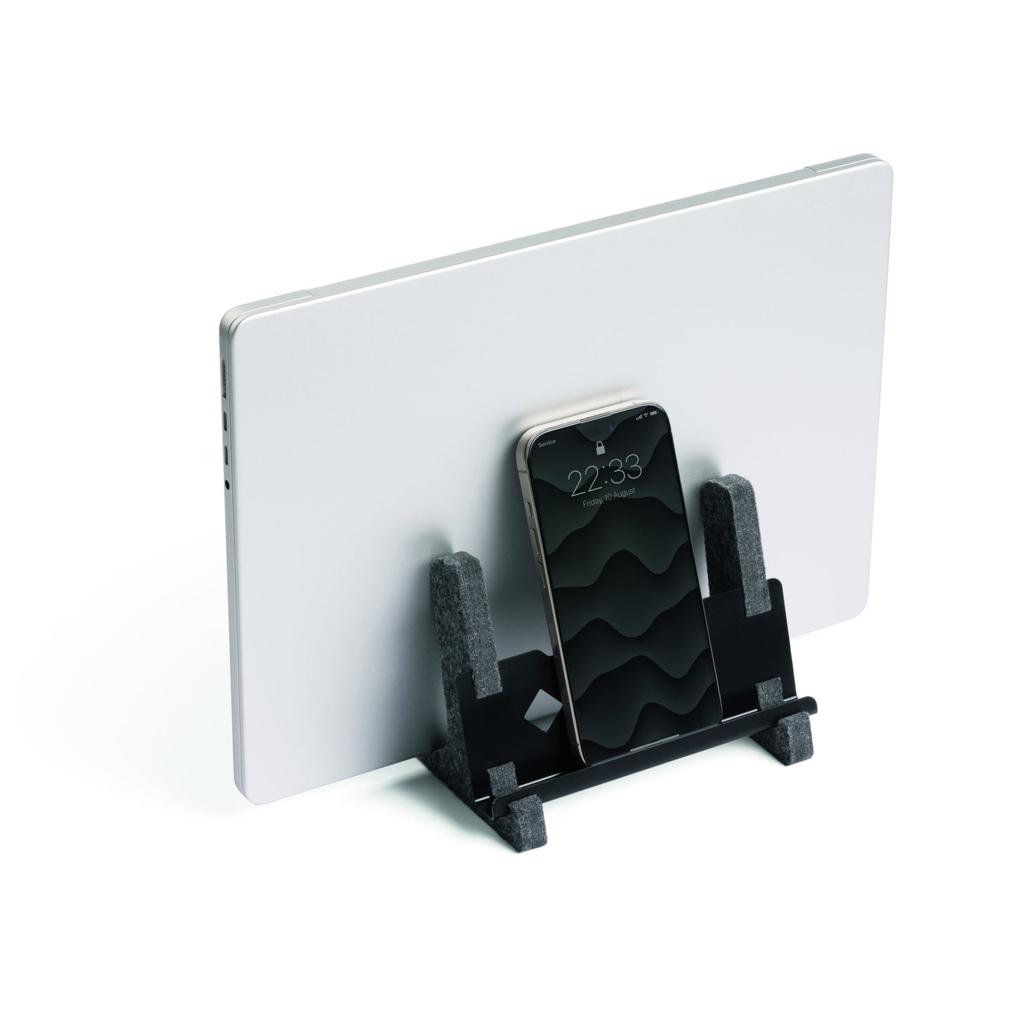 DURABLE Notebookständer VERTICAL EFFECT nicht höhenverstellbar Metall/PET-Filz, 60 % recycelt grau/schwarz