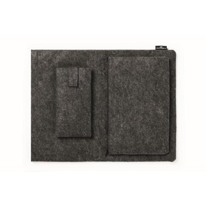 DURABLE Notebookhülle MultiBag EFFECT 30 x 40,5 x 2 cm (B x H x T) Zubehörtasche 26 x 15,5 cm (B x H), Handytasche 10 x 18 cm (B x H) PET-Filz, 60 % recycelt anthrazit