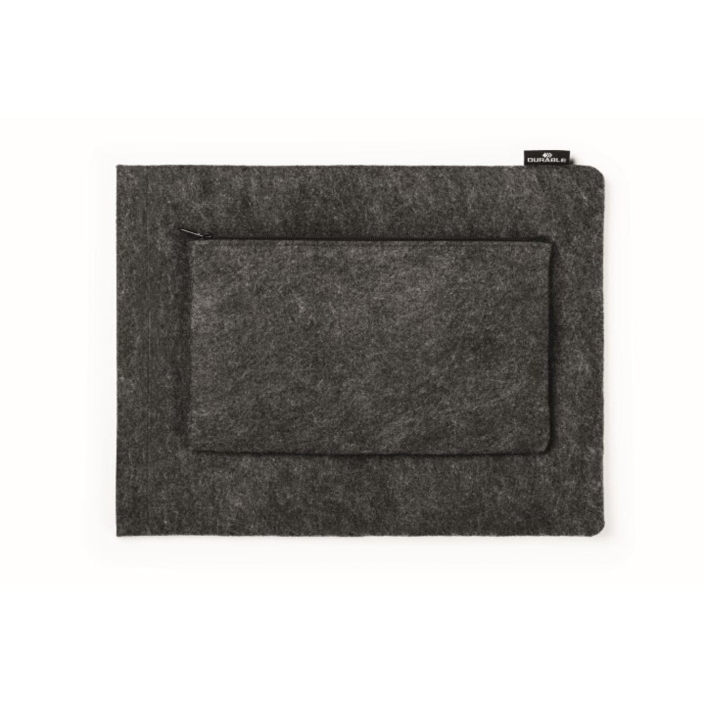 DURABLE Notebookhülle MultiBag EFFECT 25 x 32 x 2 cm (B x H x T) Zubehörtasche 24 x 13,5 cm (B x H) PET-Filz, 60 % recycelt anthrazit