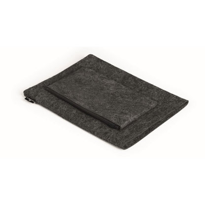 DURABLE Notebookhülle MultiBag EFFECT 25 x 32 x 2 cm (B x H x T) Zubehörtasche 24 x 13,5 cm (B x H) PET-Filz, 60 % recycelt anthrazit