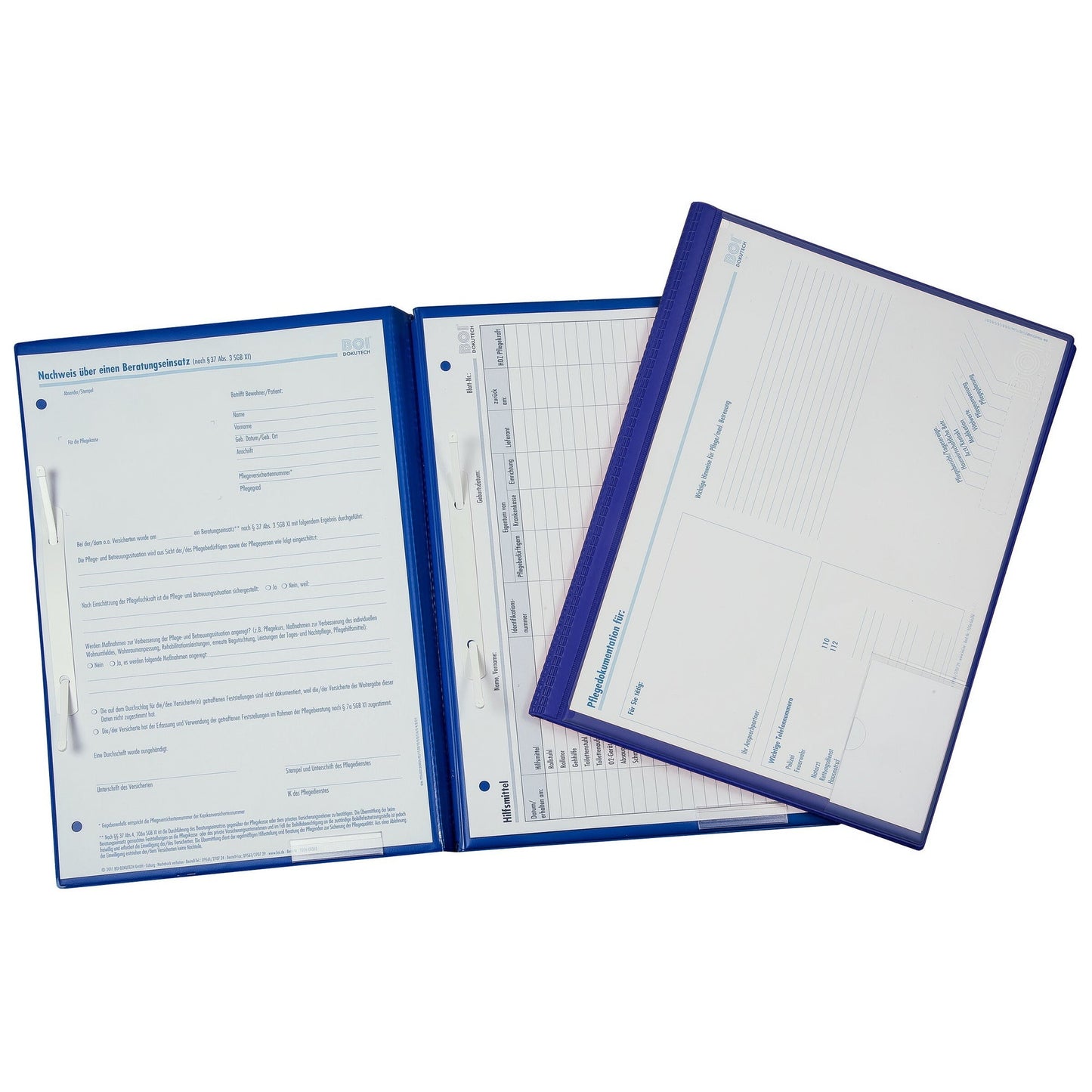 BOI Patienten-Dokumentationsmappe professional-line plus Pflegedokumentation DIN A4 Kunststoff blau