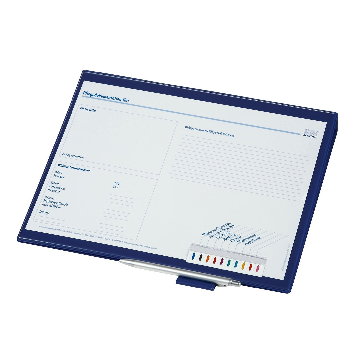 BOI Patienten-Dokumentationsmappe click plus ambulante Dienste DIN A4 19mm Kunststoff blau