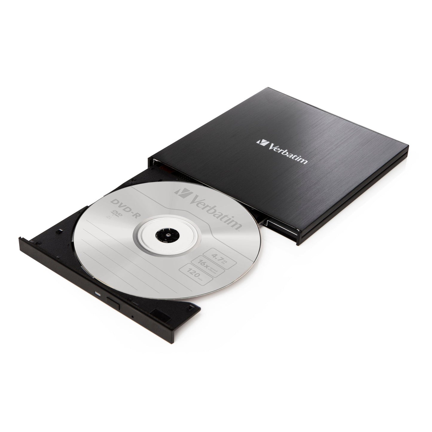 Verbatim Laufwerk extern Slimline DVD 145 x 11 x 133 mm (B x H x T) USB 3.2 GEN 1 CD, DVD, M-Disc Archivmedien Windows®, Mac universell inkl. USB-C/USB-A Kabel, USB-A/USB-C Adapter, Kurzinstallationsanleitung schwarz