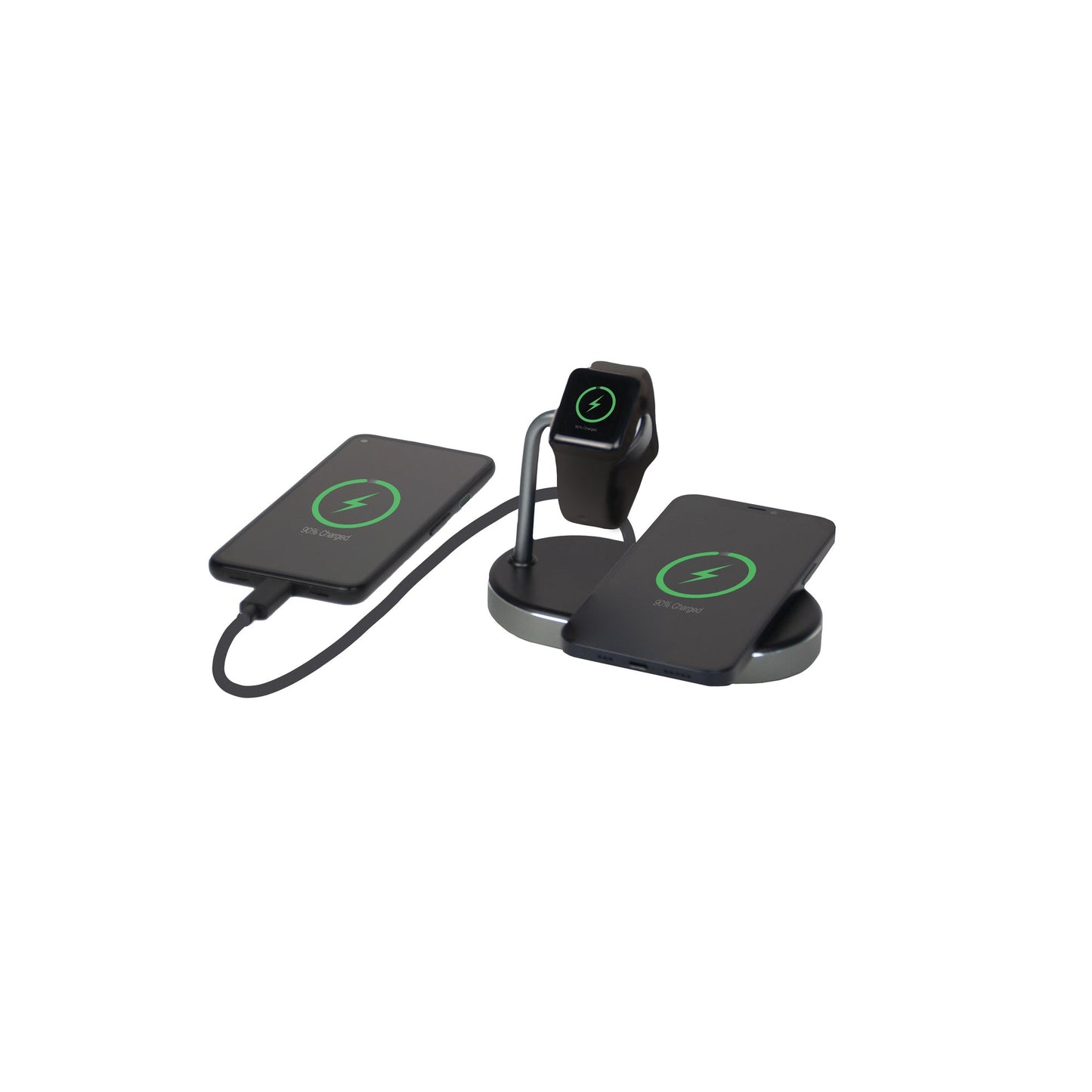 Verbatim Induktionsladegerät 3-in-1 USB-A schwarz/silber