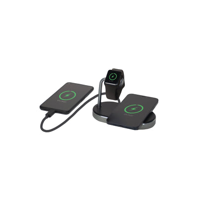 Verbatim Induktionsladegerät 3-in-1 USB-A schwarz/silber