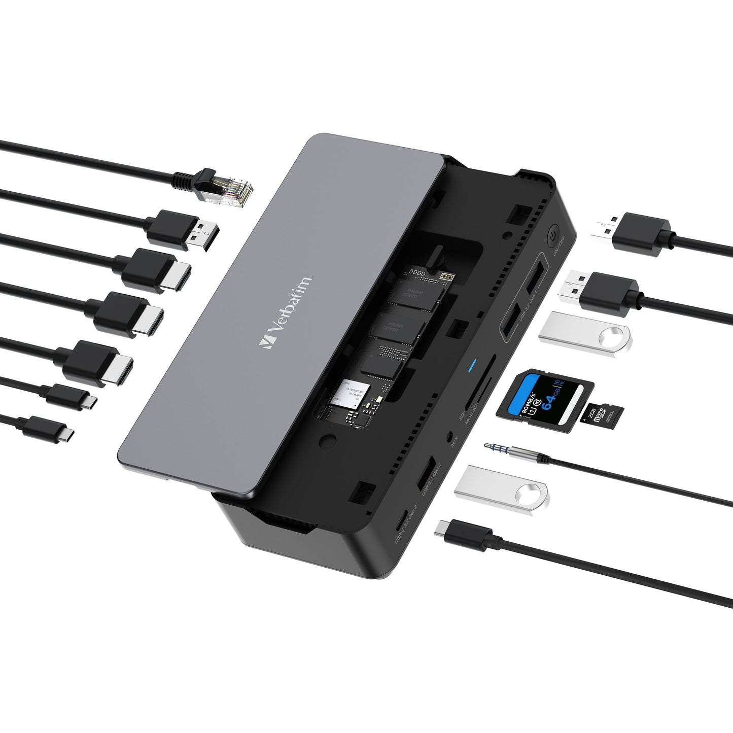 Verbatim Dockingstation CDS-15SSD 16,8 x 3,4 x 6,9 cm (B x H x T) USB