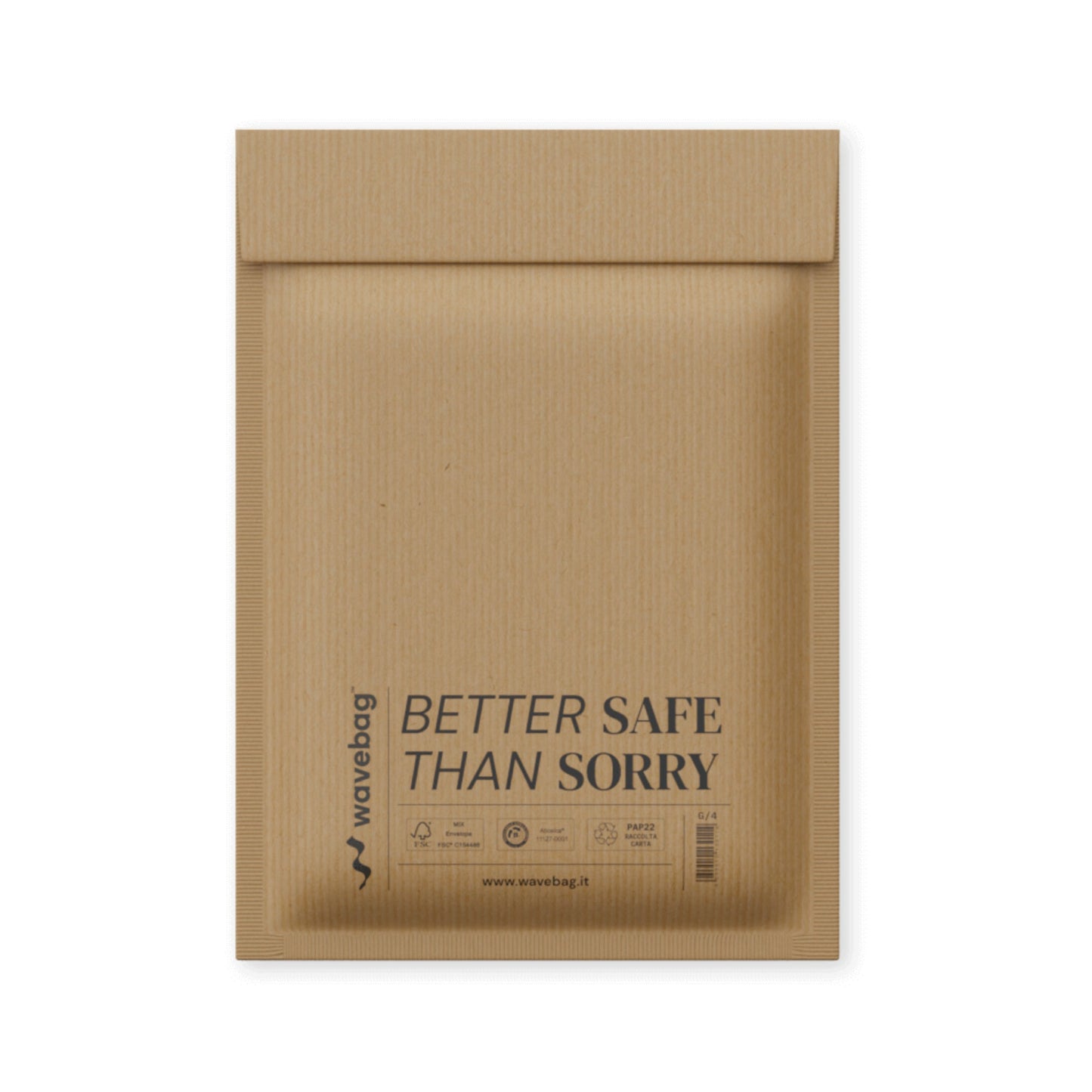 Wave Bag Papierpolstertasche G/4 mit Retourenklebung Papier, 100 % recycelt braun 75 St./Pack.