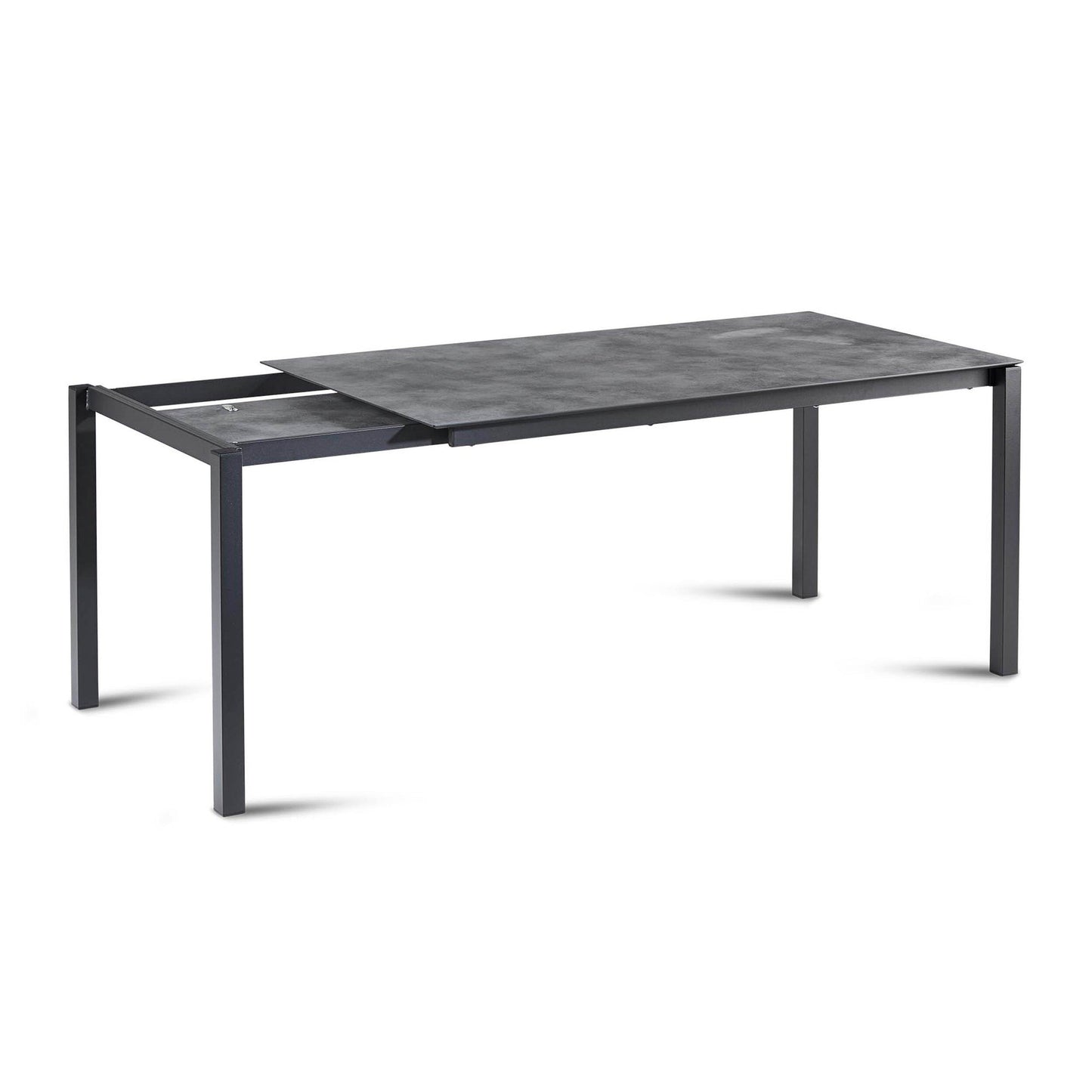 BEST Gartentisch Palazzo 120-200 x 75 x 80 (B x H x T) wetterfest Hochdrucklaminat (HPL) anthrazit