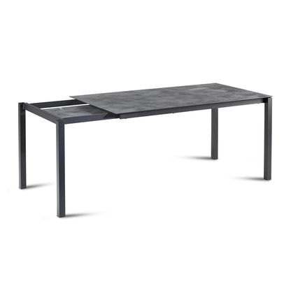 BEST Gartentisch Palazzo 120-200 x 75 x 80 (B x H x T) wetterfest Hochdrucklaminat (HPL) anthrazit