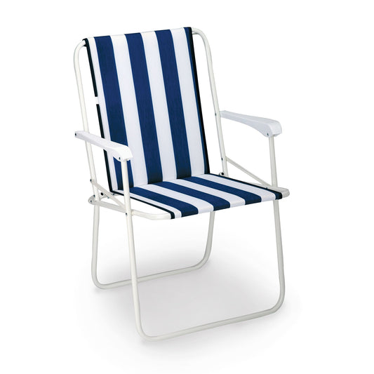 BEST Campingstuhl Produkttypbezeichnung: Chiemsee 120kg 56 x 78 x 53 cm (B x H x T) Polycotton weiß/blau