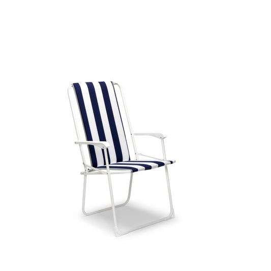 BEST Campingstuhl Produkttypbezeichnung: Chiemsee 120kg 56 x 93 x 53 cm (B x H x T) Polycotton weiß/blau