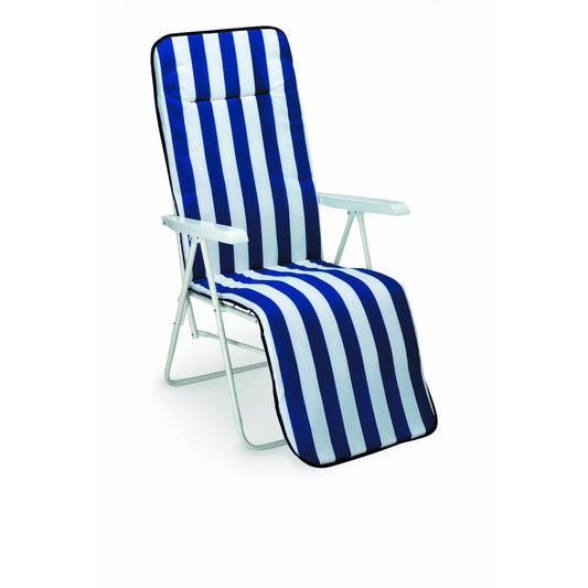 BEST Campingliege Chiemsee 58 x 108 x 75 cm (B x H x T) max. Gewicht des Nutzers: 120kg Polycotton weiß/blau