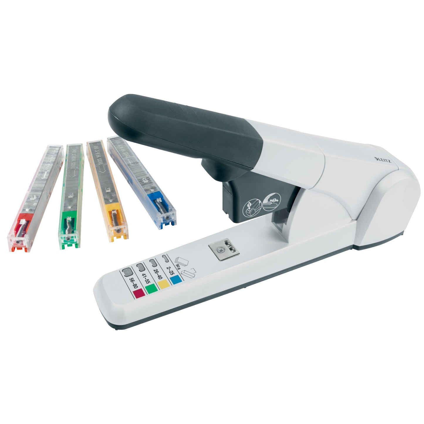 Leitz Blockheftgerät K6-K12 fest 80 Bl. (80 g/m²) Metall/Kunststoff hellgrau