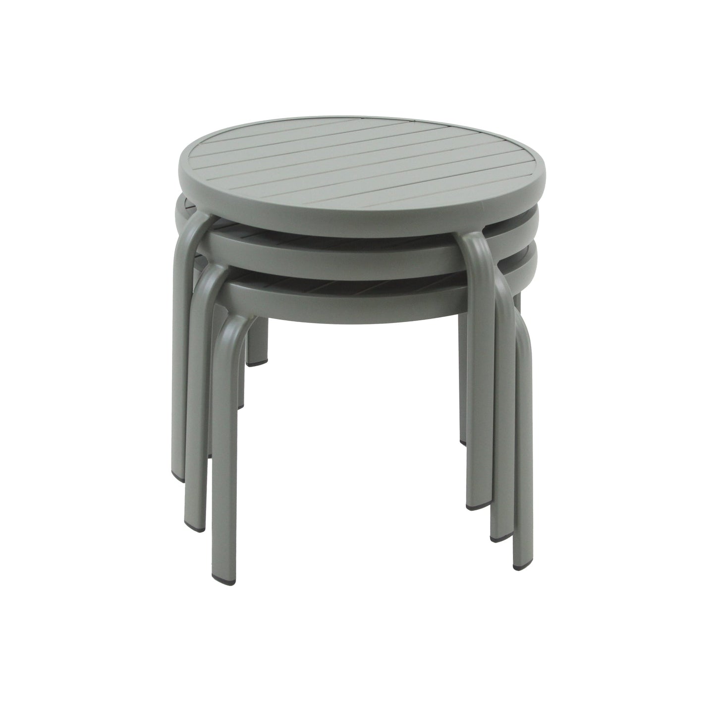 BEST Beistelltisch Phil 500 x 430 mm (Ø x H) Aluminium grau/grün