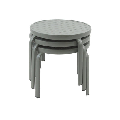 BEST Beistelltisch Phil 500 x 430 mm (Ø x H) Aluminium grau/grün