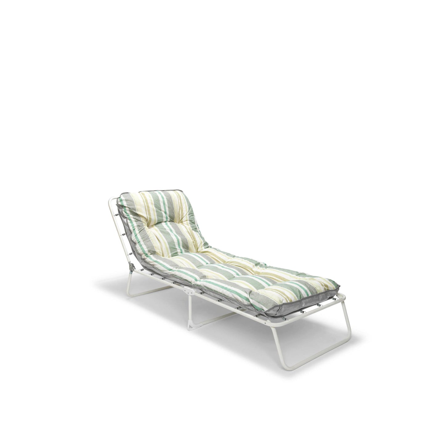 BEST Campingliege Wörthersee 60 x 38 x 180 cm (B x H x T) max. Gewicht des Nutzers: 120kg Baumwolle/Polyester grau/grün