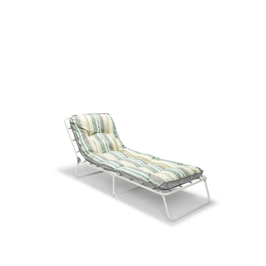 BEST Campingliege Wörthersee 60 x 38 x 180 cm (B x H x T) max. Gewicht des Nutzers: 120kg Baumwolle/Polyester grau/grün