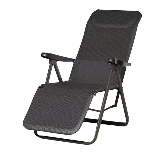 BEST Campingliege Lugano 65 x 114 x 85 cm (B x H x T) max. Gewicht des Nutzers: 120kg Textilene schwarz