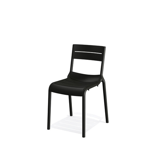 BEST Gartenstuhl Calor Stapelstuhl 49 x 82 x 55 cm (B x H x T) Polypropylen schwarz 4 St./Pack.
