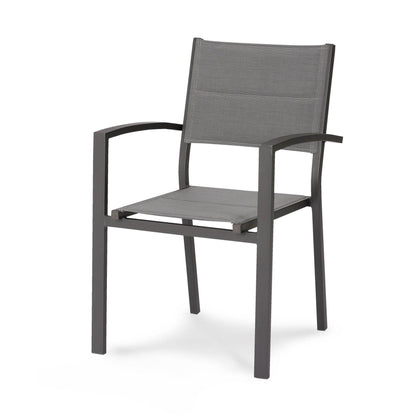 BEST Gartenstuhl Varese Niedriglehner 56 x 87 x 59 cm (B x H x T) anthrazit matt