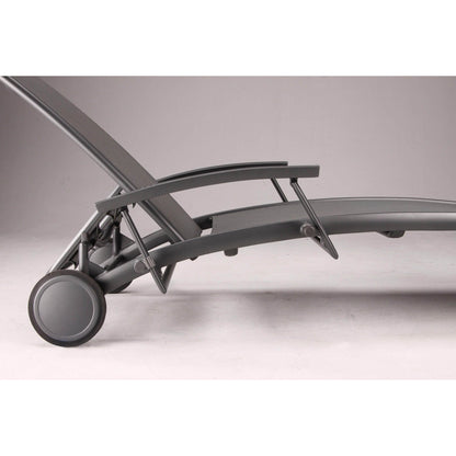 BEST Gartenliege Larino 72 x 47 x 202 cm (B x H x T) 9,7kg Textilene anthrazit 2 St./Pack.