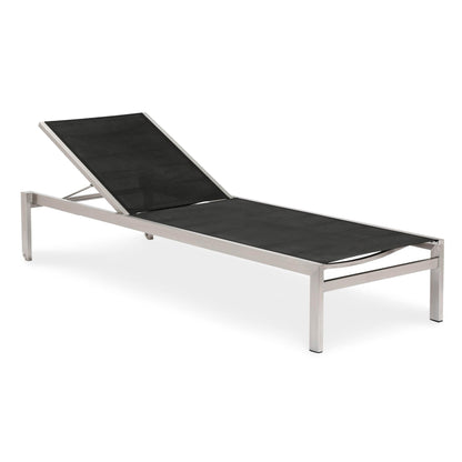 BEST Gartenliege Marbella 67 x 33 x 200 cm (B x H x T) 21,5kg Textilene schwarz