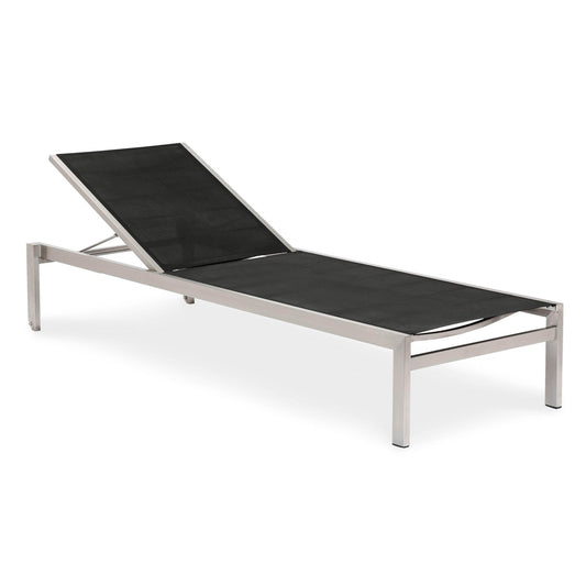BEST Gartenliege Marbella 67 x 33 x 200 cm (B x H x T) 21,5kg Textilene schwarz