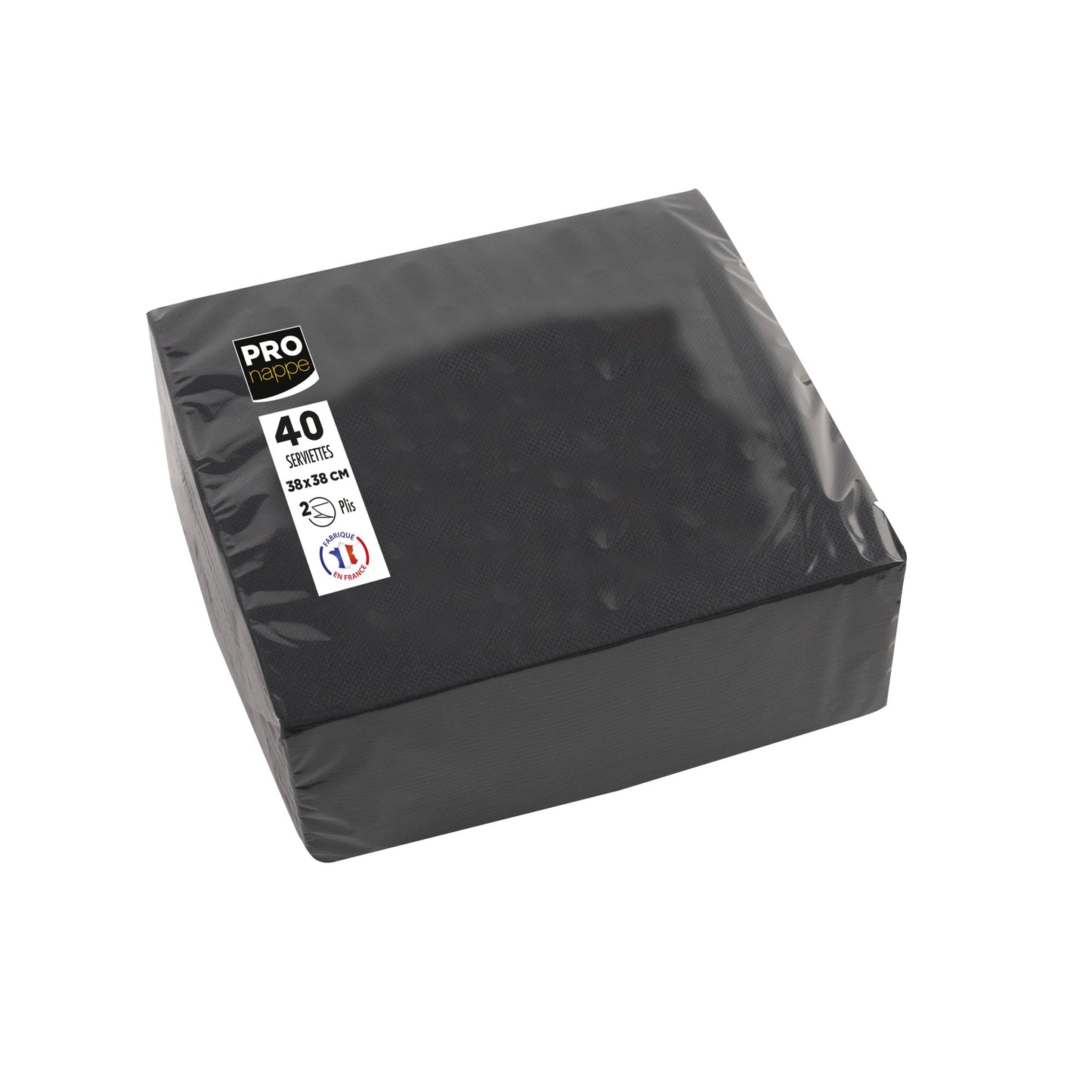 PROnappe Servietten 38 x 38 cm (B x L) schwarz 40 St./Pack.