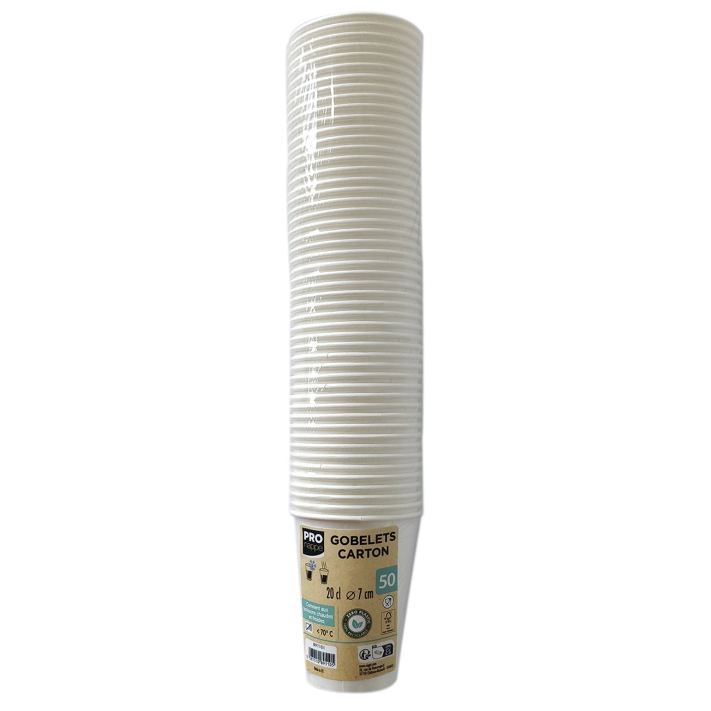 PROnappe Trinkbecher Einweg 200ml Pappe weiß 50 St./Pack.