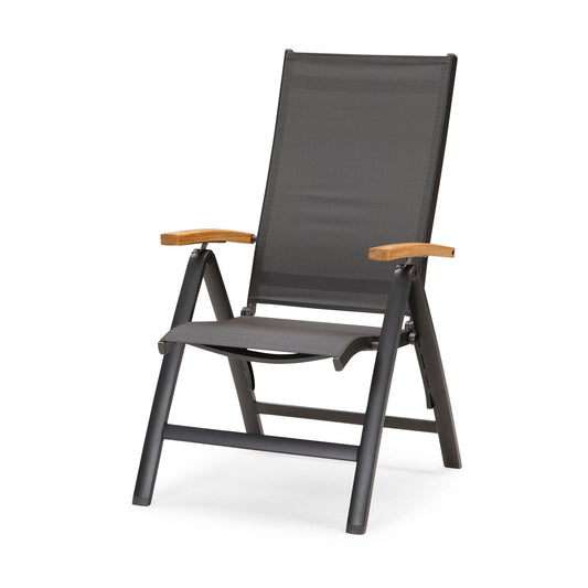 BEST Gartenstuhl Cavalese Hochlehner 62 x 110 x 67 cm (B x H x T) anthrazit