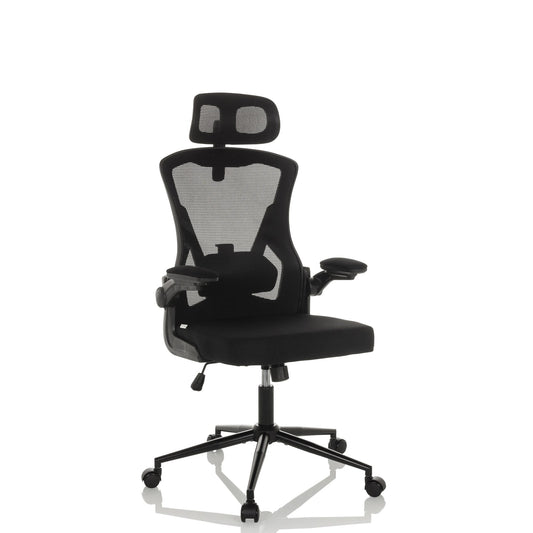 hjh OFFICE Bürodrehstuhl Arigano 49-56cm Wippmechanik Rolle universell (für Hart- und Teppichböden) Stahl schwarz