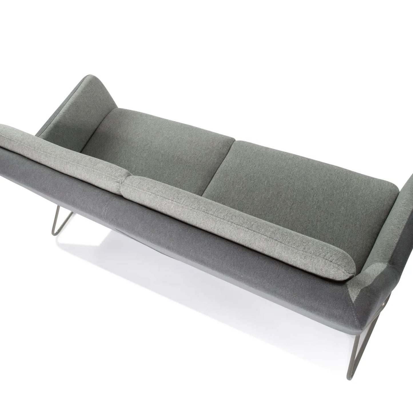 hjh OFFICE Sofa LAGUN 174 x 97 x 84 cm (B x H x T) 100 % Polyester hellgrau/dunkelgrau