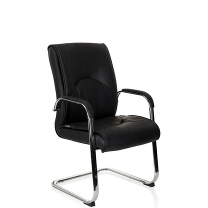 hjh OFFICE Besucherstuhl SOVRANO V 120kg 100% Polyurethan schwarz