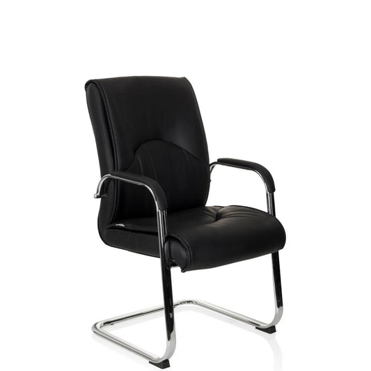 hjh OFFICE Besucherstuhl SOVRANO V 120kg 100% Polyurethan schwarz