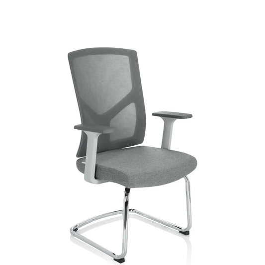 hjh OFFICE Besucherstuhl BRETON V W 120kg 100 % Polyester grau