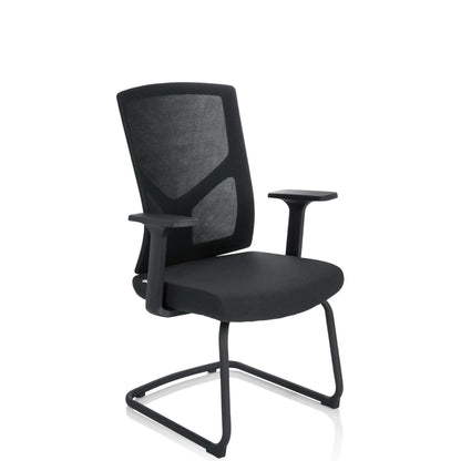hjh OFFICE Besucherstuhl BRETON V B 120kg 100 % Polyester schwarz