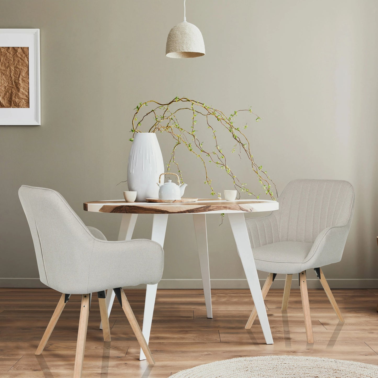 hjh OFFICE Besucherstuhl SCANDI SOFT 110kg 100 % Polyester creme